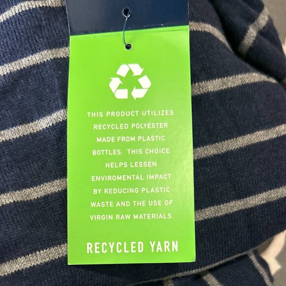 Chap's NWT SZ XXL Mens Navy Stripe 1/4 Zip Sweater Preppy Old Money Office - Picture 8 of 11